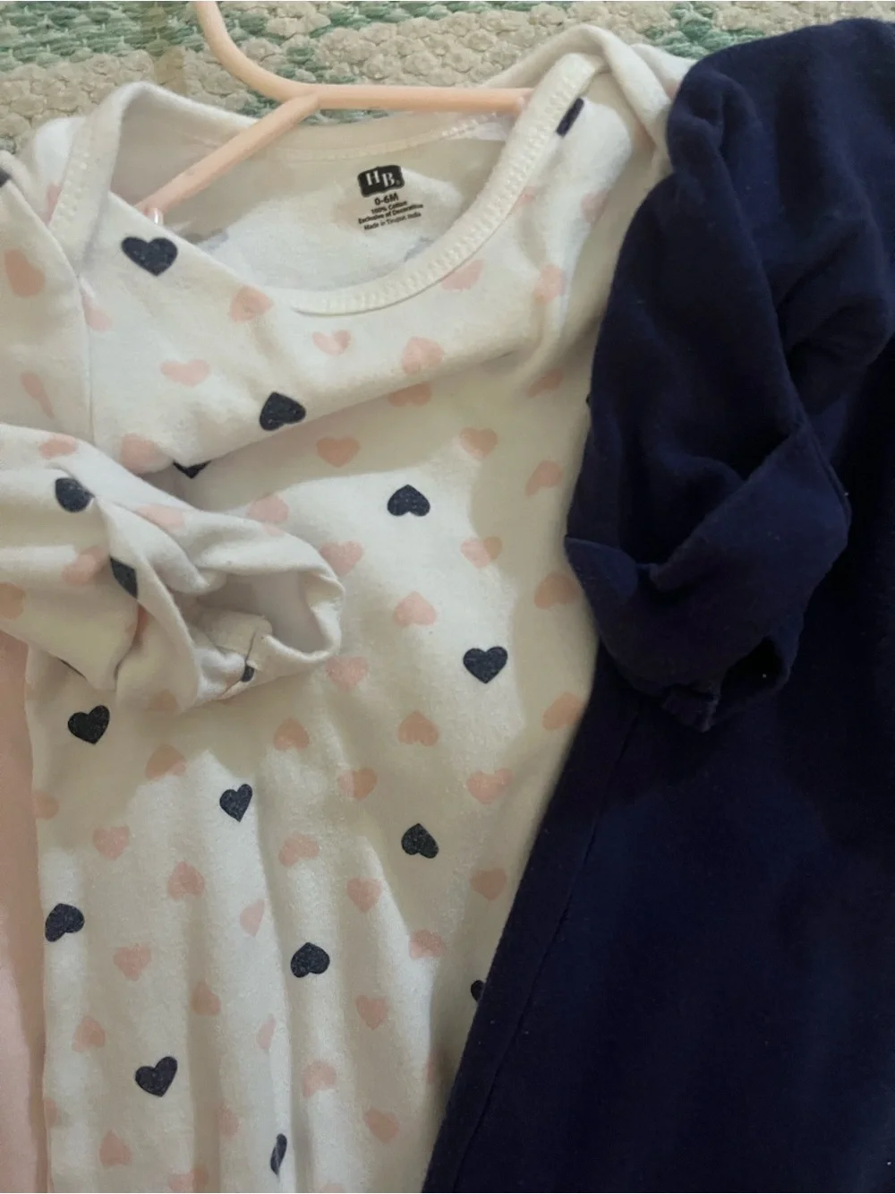 Baby Mommy's Girl & Heart Print Sleep Gowns - Navy, Pink, White